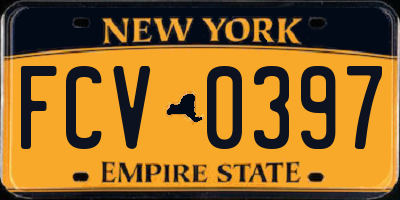 NY license plate FCV0397