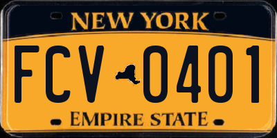 NY license plate FCV0401