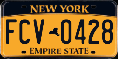 NY license plate FCV0428