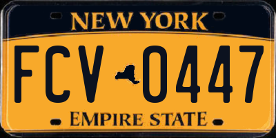 NY license plate FCV0447