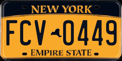 NY license plate FCV0449