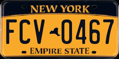 NY license plate FCV0467
