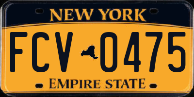 NY license plate FCV0475