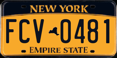 NY license plate FCV0481