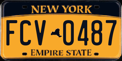 NY license plate FCV0487