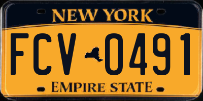 NY license plate FCV0491