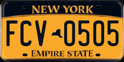 NY license plate FCV0505