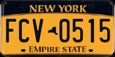 NY license plate FCV0515