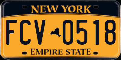 NY license plate FCV0518