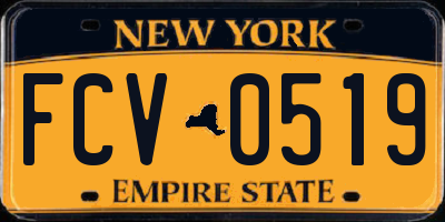 NY license plate FCV0519