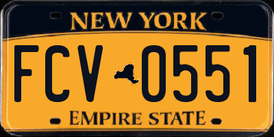 NY license plate FCV0551