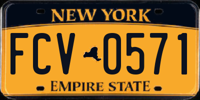 NY license plate FCV0571