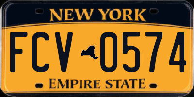 NY license plate FCV0574