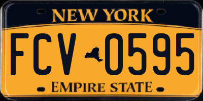 NY license plate FCV0595