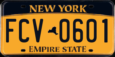 NY license plate FCV0601
