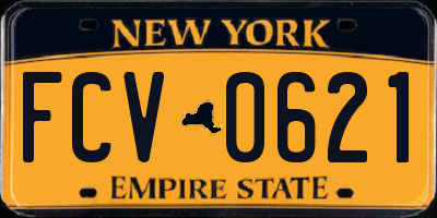 NY license plate FCV0621