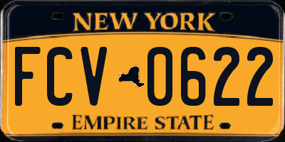 NY license plate FCV0622
