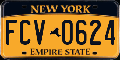 NY license plate FCV0624