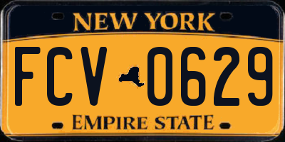 NY license plate FCV0629