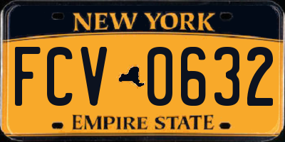 NY license plate FCV0632