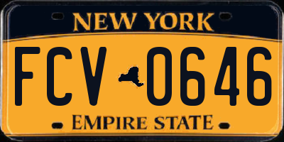 NY license plate FCV0646