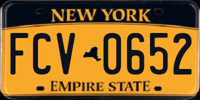 NY license plate FCV0652