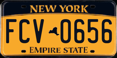 NY license plate FCV0656