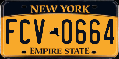 NY license plate FCV0664