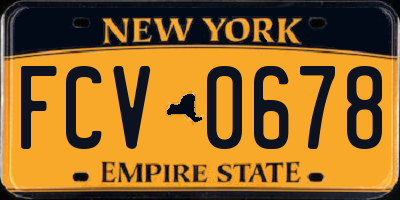 NY license plate FCV0678