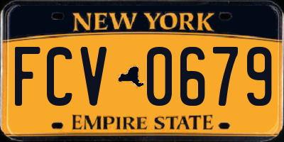 NY license plate FCV0679