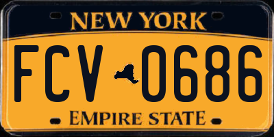 NY license plate FCV0686