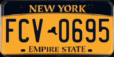 NY license plate FCV0695