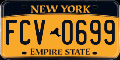 NY license plate FCV0699