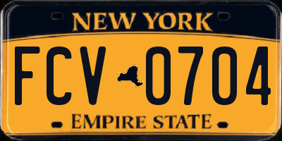 NY license plate FCV0704