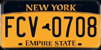 NY license plate FCV0708