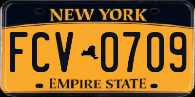 NY license plate FCV0709