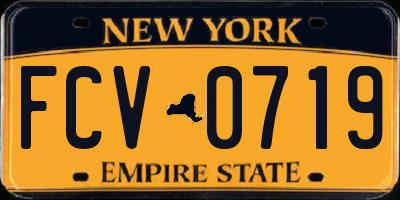 NY license plate FCV0719