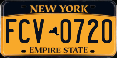 NY license plate FCV0720