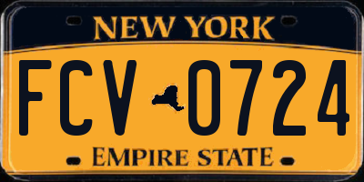 NY license plate FCV0724
