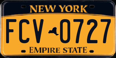 NY license plate FCV0727