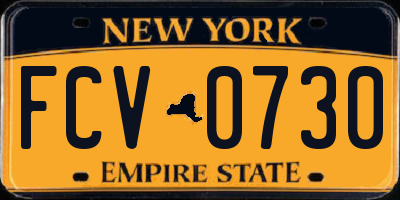 NY license plate FCV0730