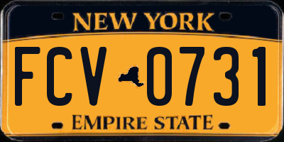 NY license plate FCV0731