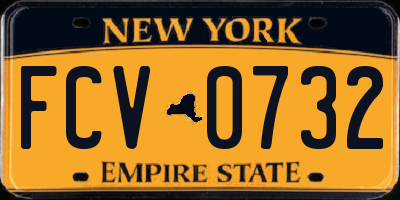 NY license plate FCV0732