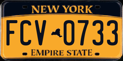 NY license plate FCV0733