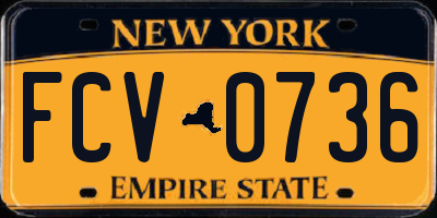 NY license plate FCV0736