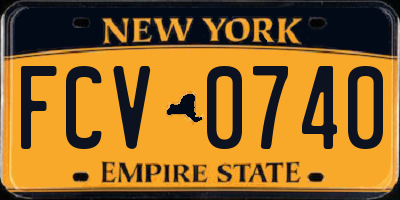 NY license plate FCV0740