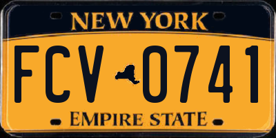 NY license plate FCV0741