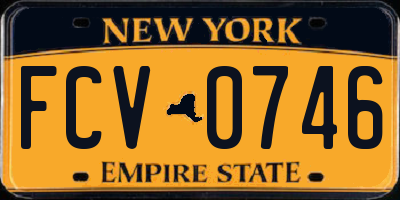 NY license plate FCV0746