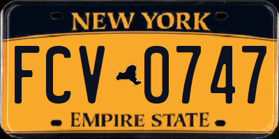 NY license plate FCV0747