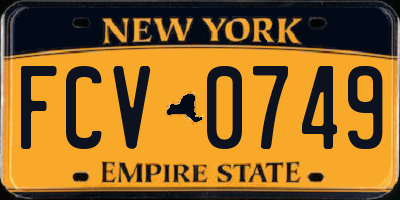 NY license plate FCV0749